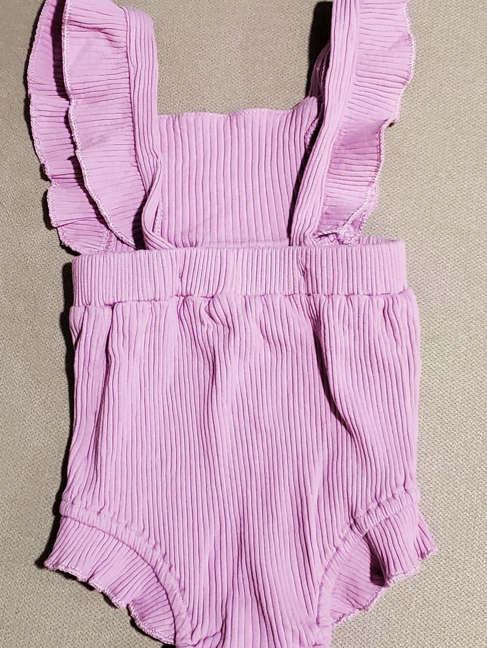 Pink Ruffle Strap Baby One-Piece Romper - Picture 2 of 5